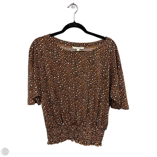 Top Short Sleeve By Express In Black & Brown, Size: S