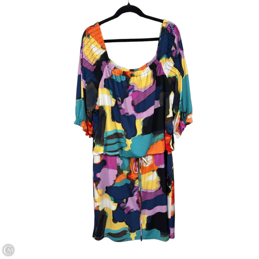 Dress Casual Short By Chris Mclaughlin In Black & Purple, Size: 18