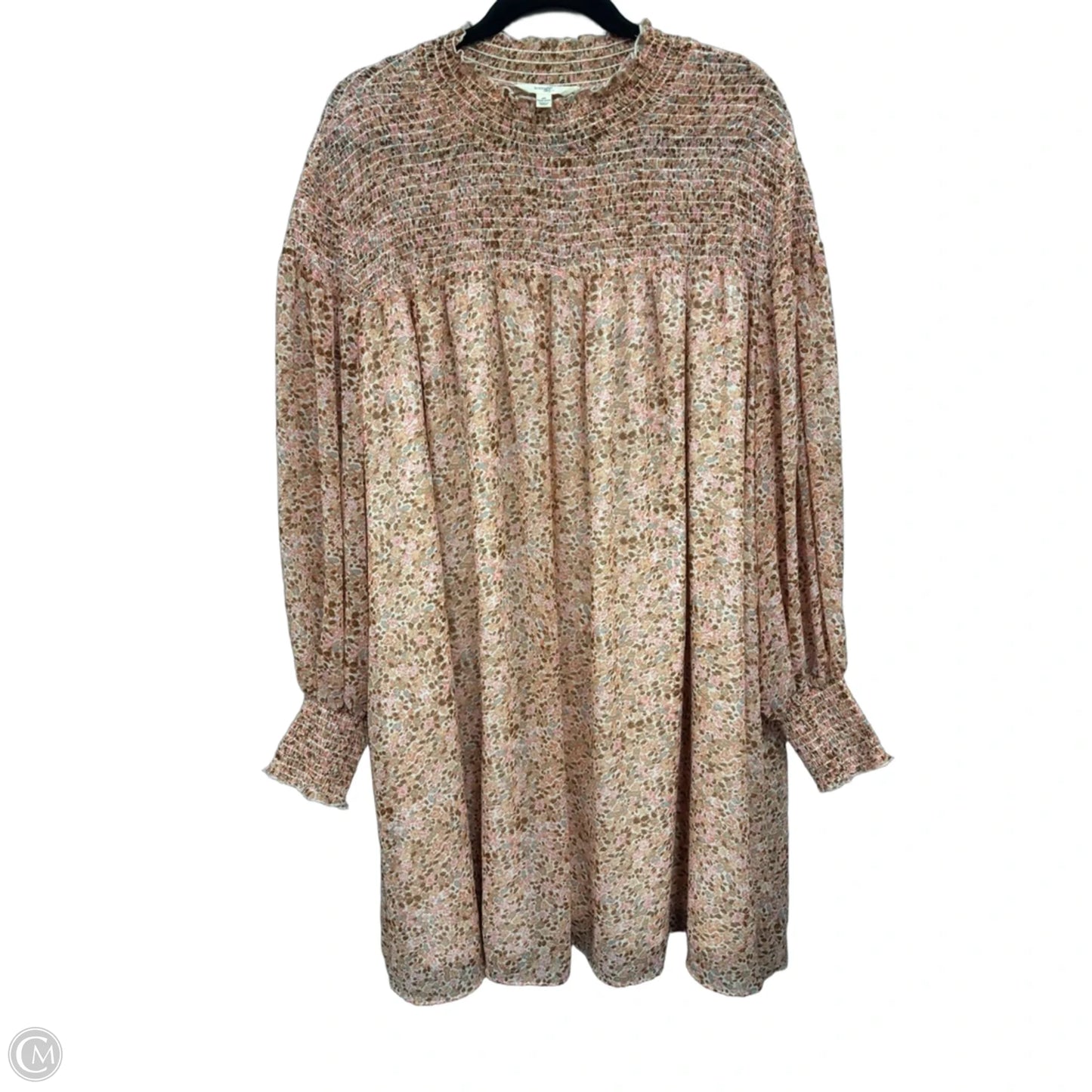 Dress Casual Short By Terra & Sky In Brown & Pink, Size: 2x