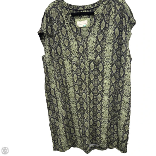 Dress Casual Midi By Anthropologie In Black & Green, Size: 2x