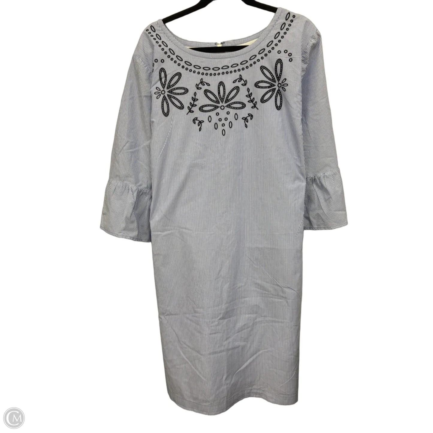 Dress Casual Midi By Talbots In Blue & White, Size: 24