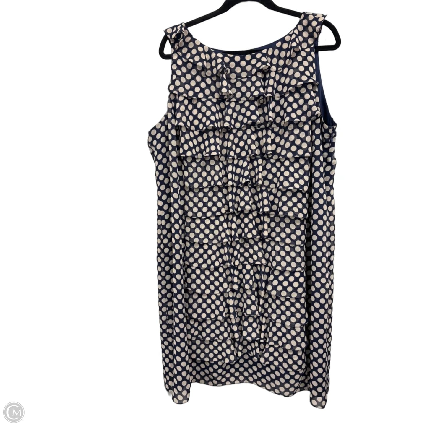 Dress Casual Short By Adrianna Papell In Blue & Cream, Size: 20