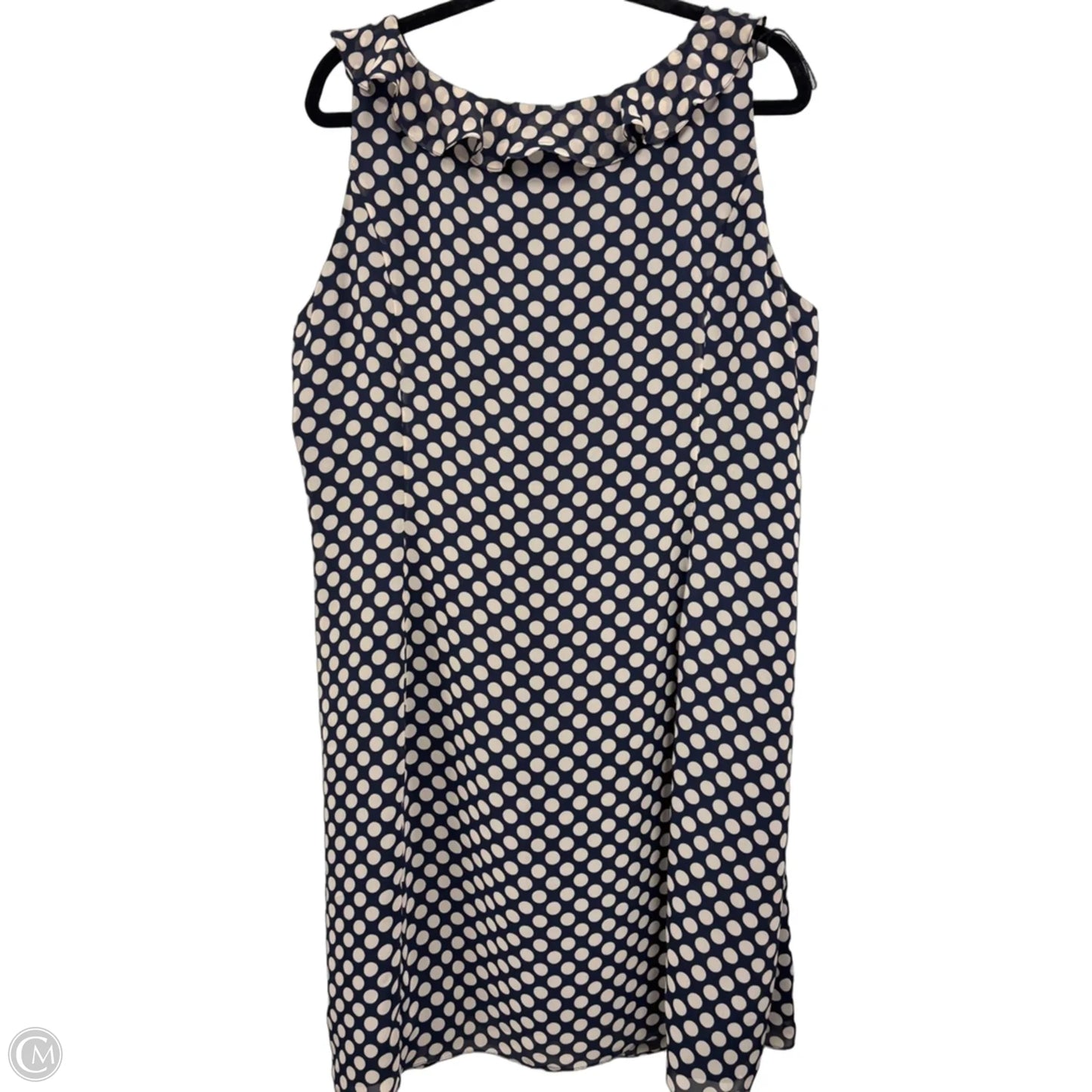 Dress Casual Short By Adrianna Papell In Blue & Cream, Size: 20