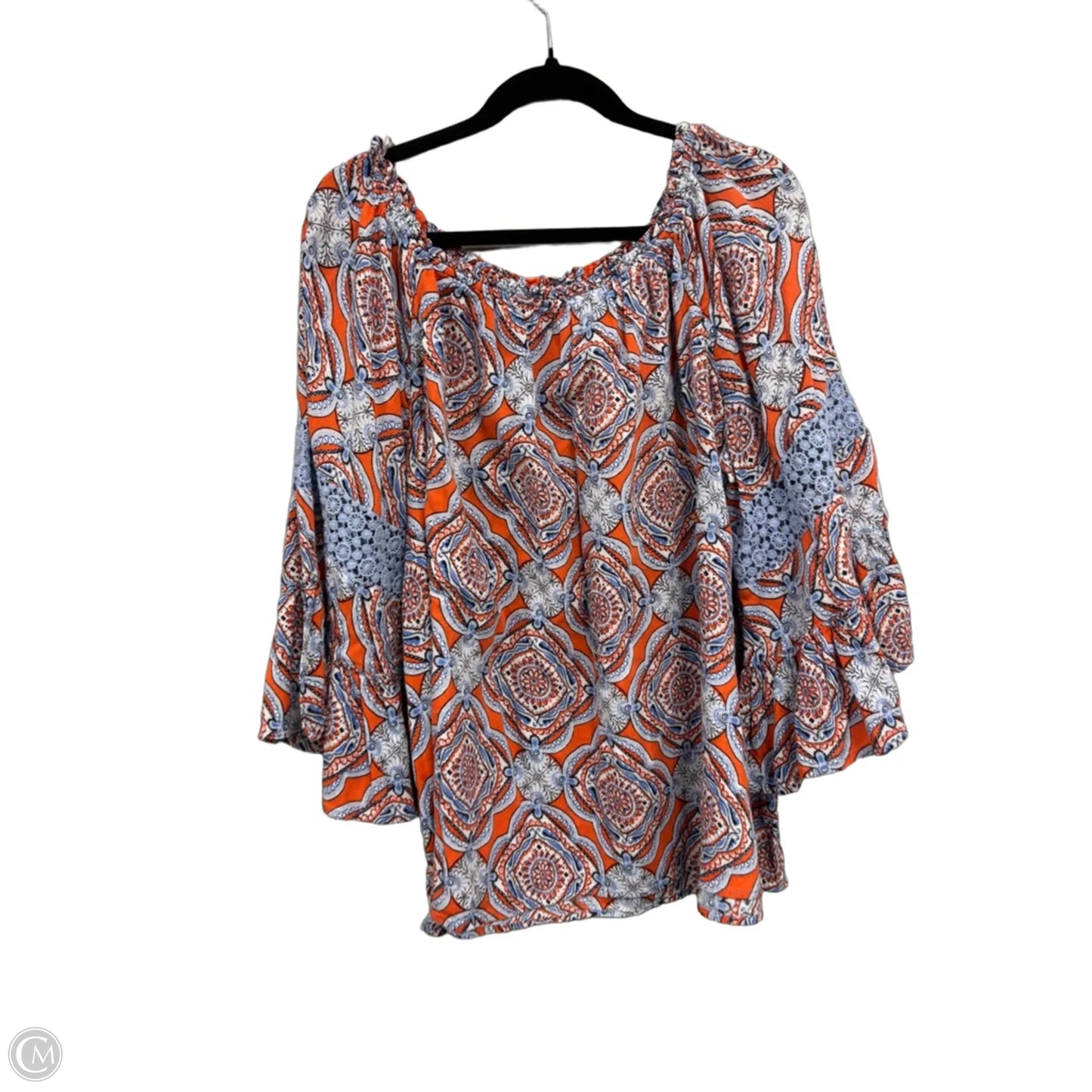 Top Short Sleeve By Crown And Ivy In Blue & Orange, Size: 2x