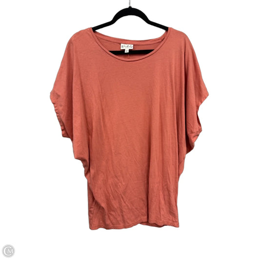 Top Short Sleeve By Wonderly In Peach, Size: L