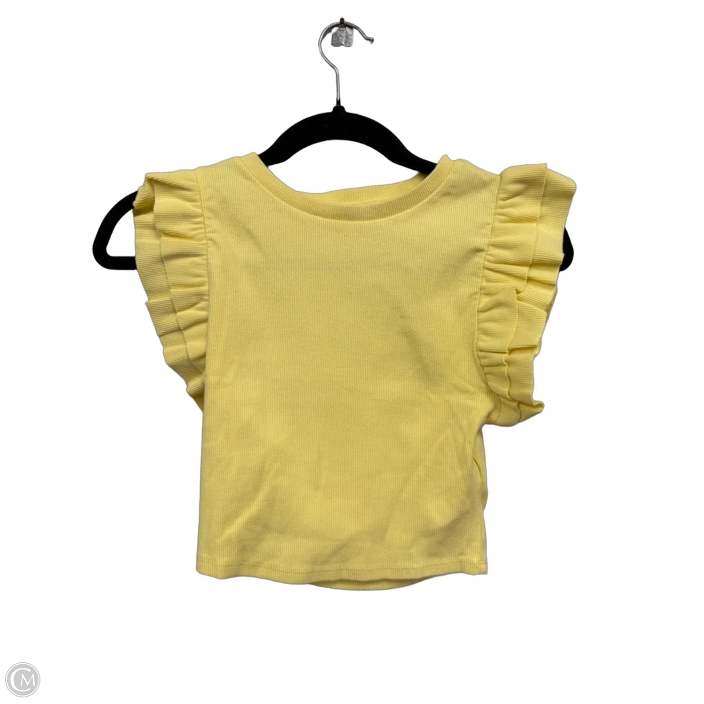 Top Short Sleeve By Zara In Yellow, Size: S