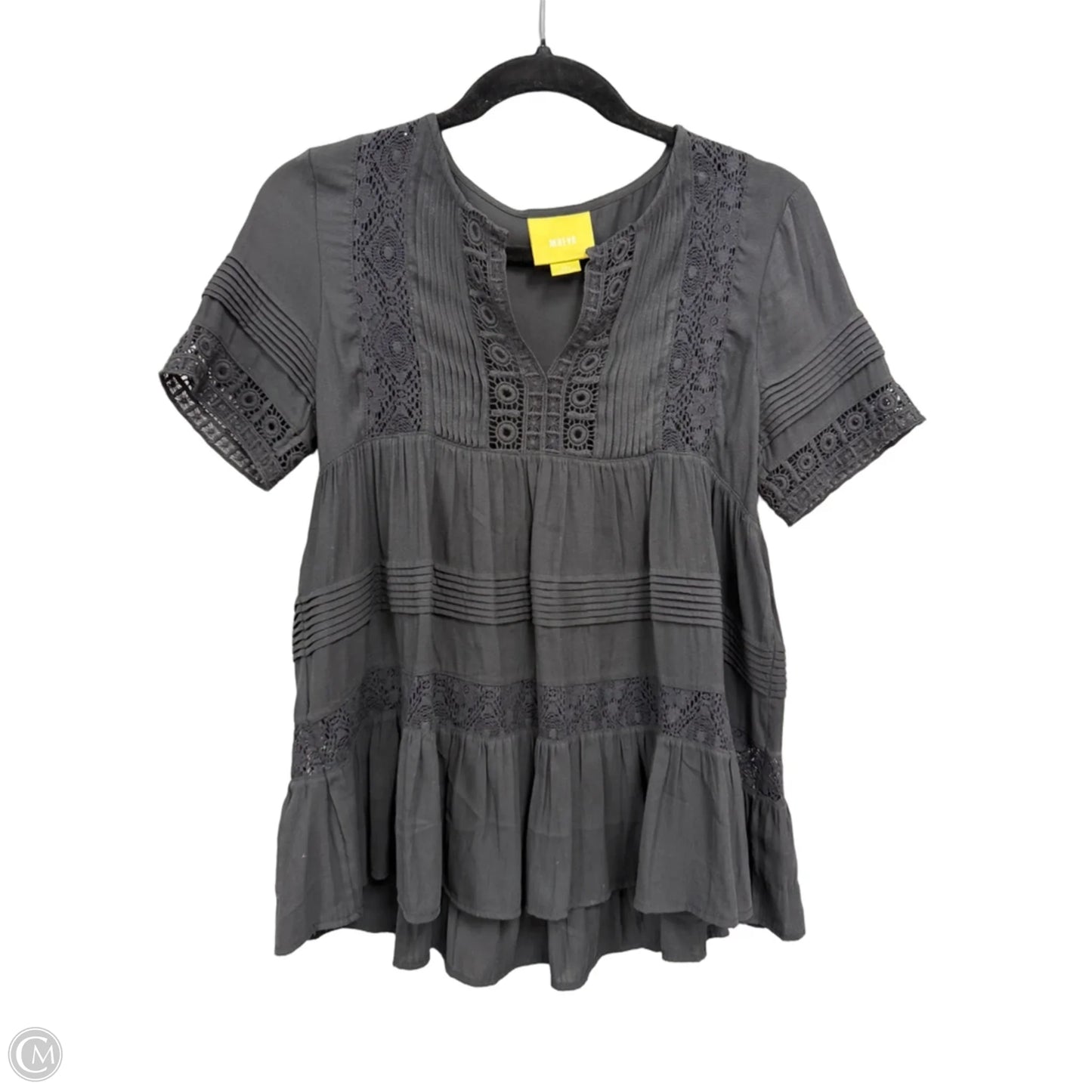 Blouse Short Sleeve By Maeve In Black, Size: Xsp