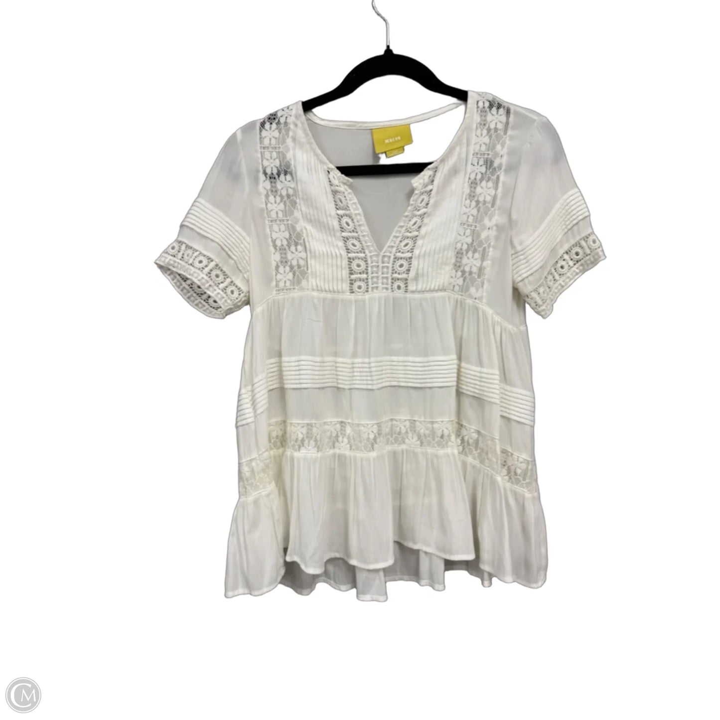 Blouse Short Sleeve By Maeve In White, Size: Xsp