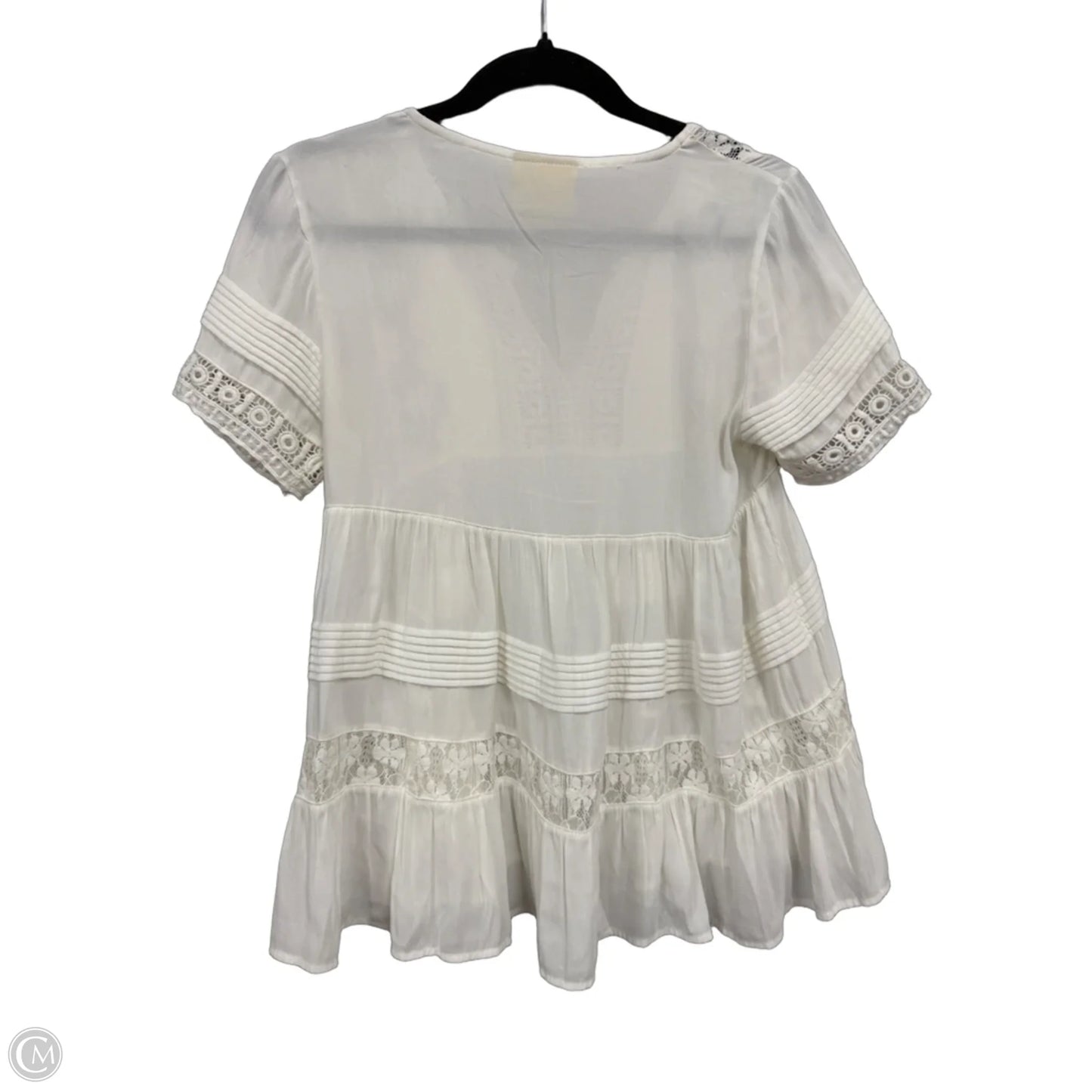 Blouse Short Sleeve By Maeve In White, Size: Xsp