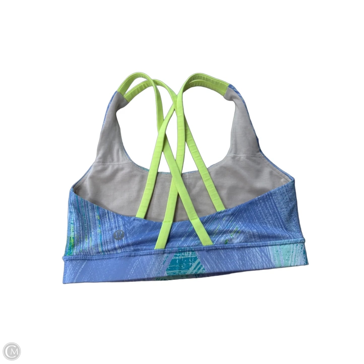 Athletic Bra By Lululemon In Blue & Yellow, Size: 4
