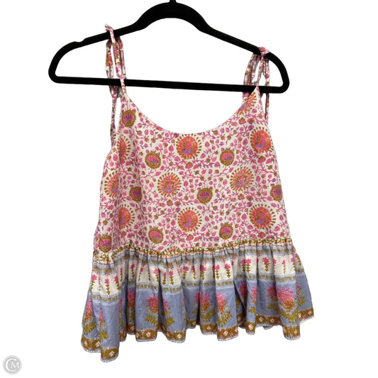 Blouse Sleeveless By Club Monaco In Brown & Pink, Size: S