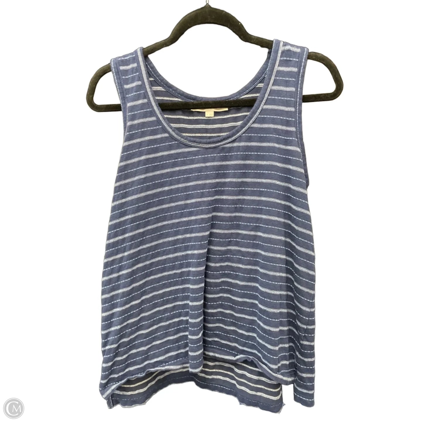 Top Sleeveless By Loft In Blue & White, Size: M