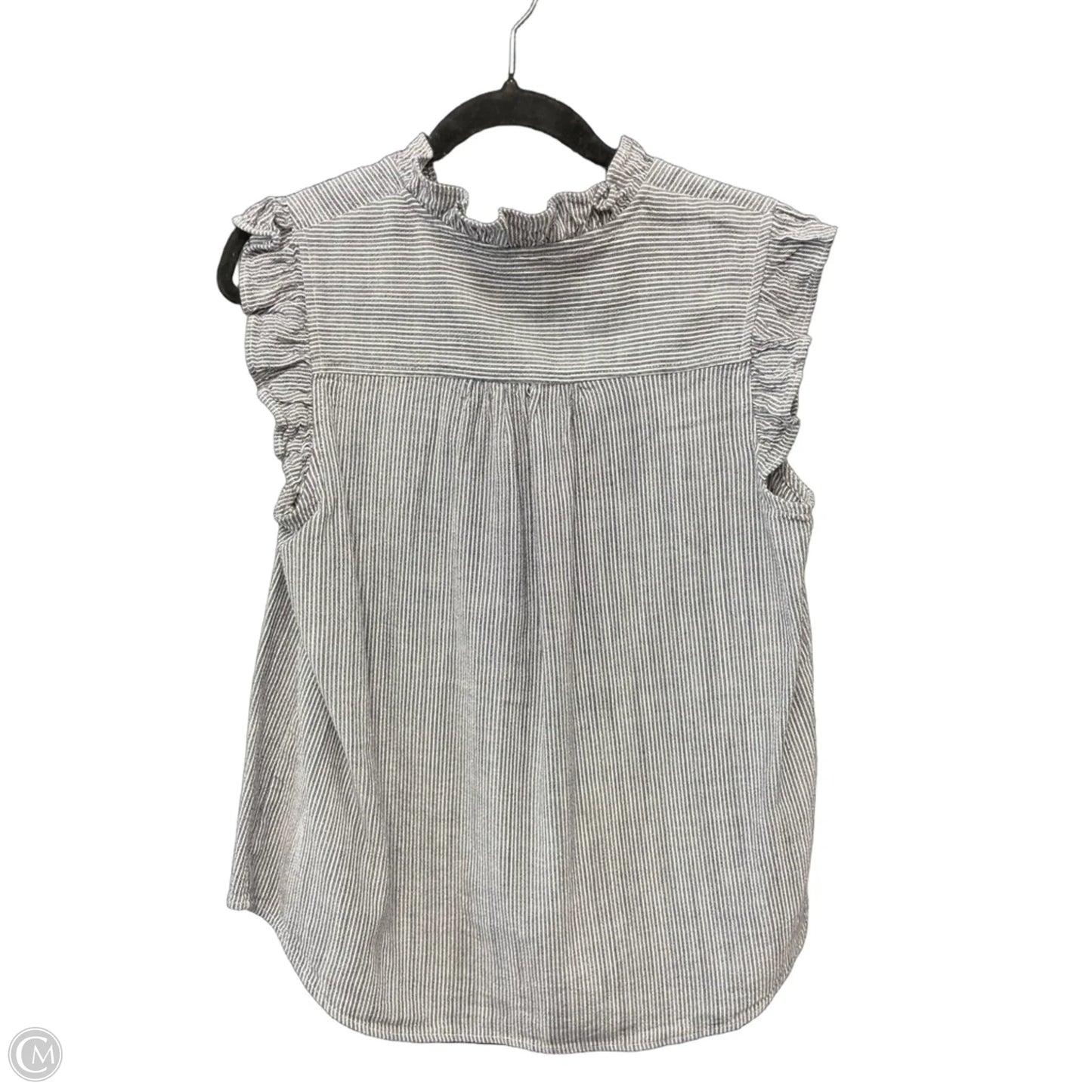 Blouse Sleeveless By Anne Klein In Grey & White, Size: S