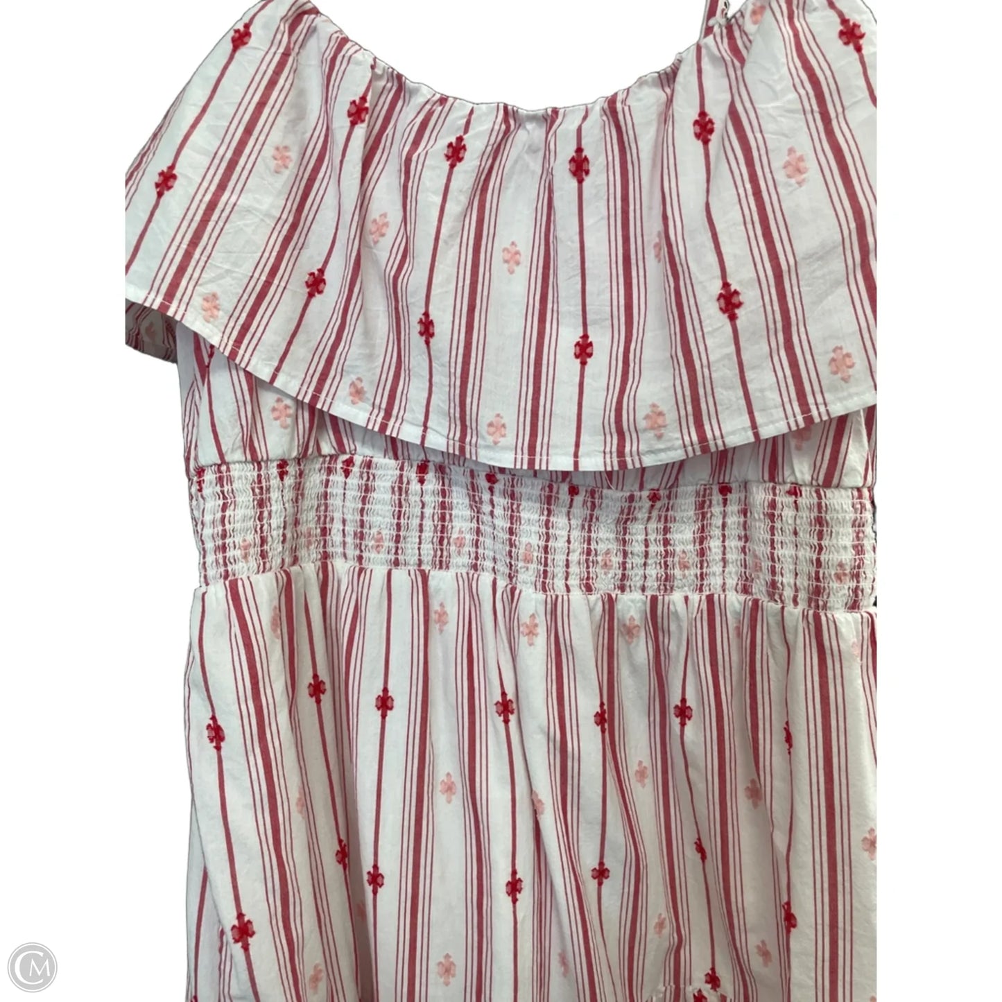 Dress Casual Midi By Loft In Red & White, Size: S