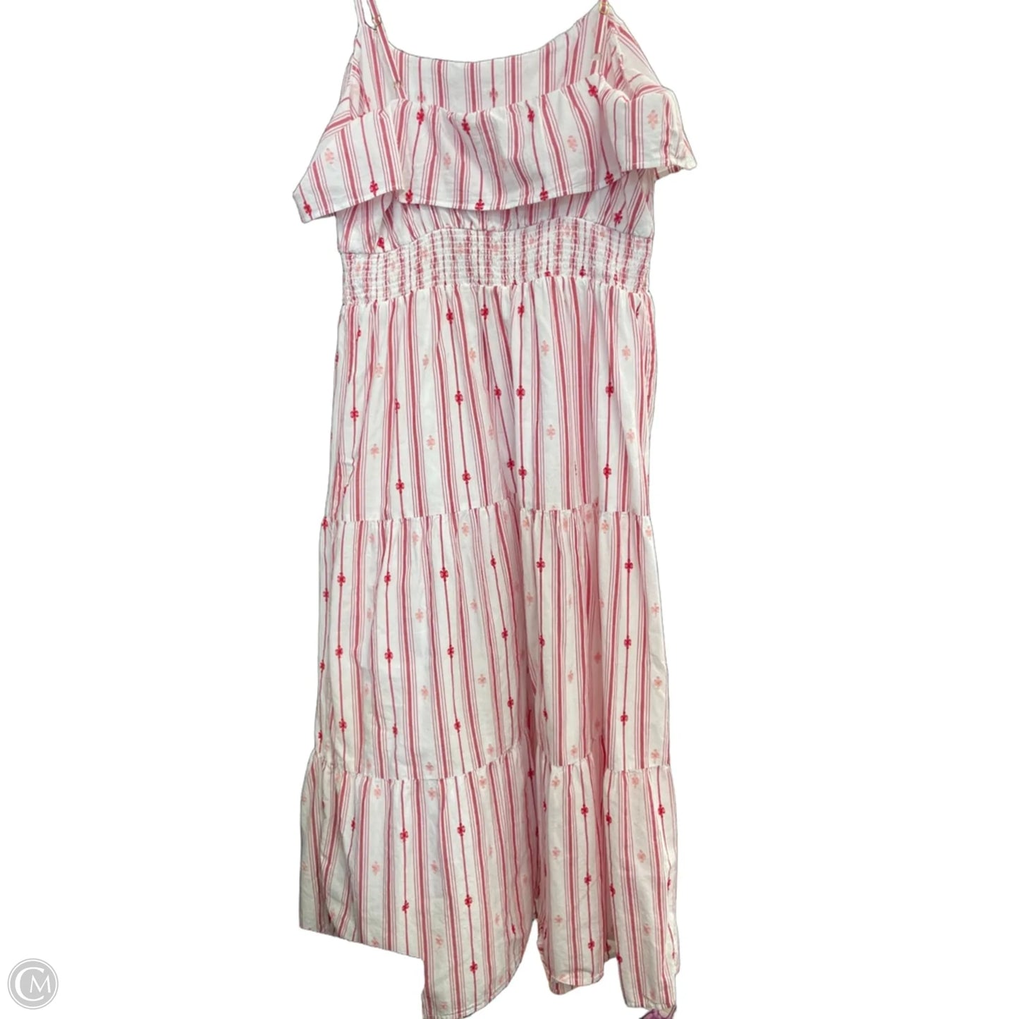 Dress Casual Midi By Loft In Red & White, Size: S