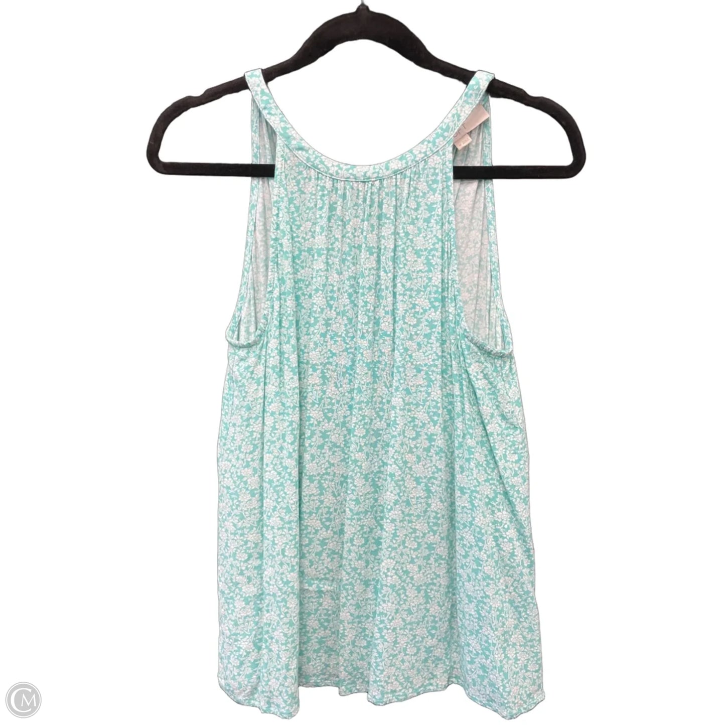 Blouse Sleeveless By Loft In Blue & White, Size: M