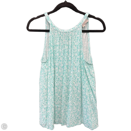 Blouse Sleeveless By Loft In Blue & White, Size: M