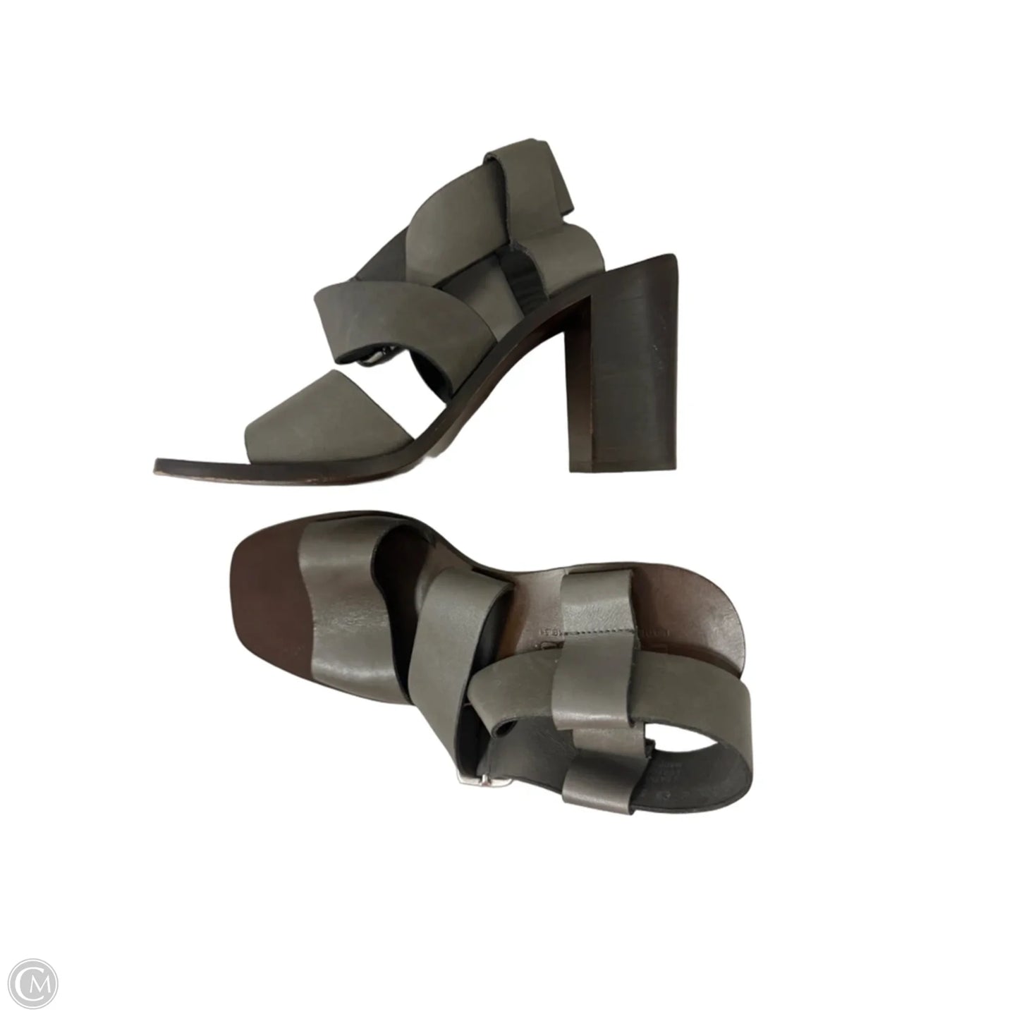 Sandals Heels Block By Cmb In Grey, Size: 9.5