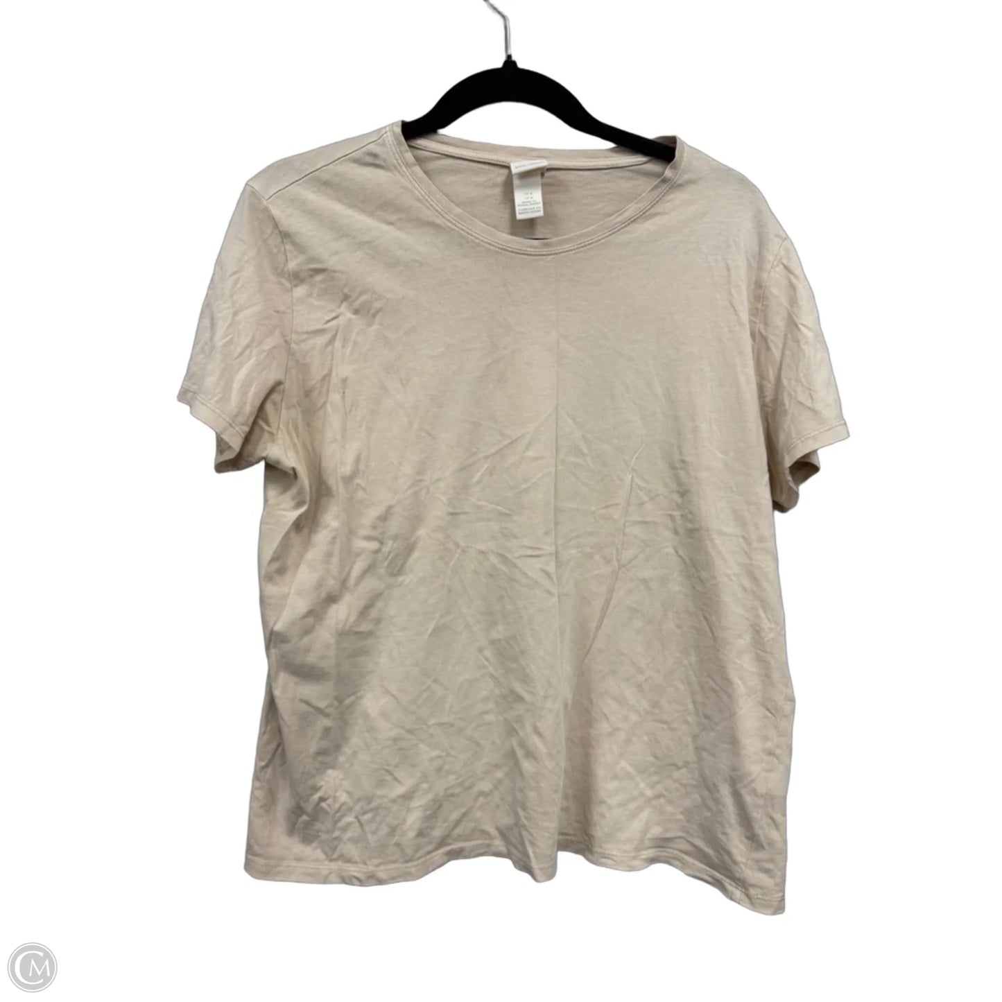 Top Short Sleeve Basic By H&m In Cream, Size: M