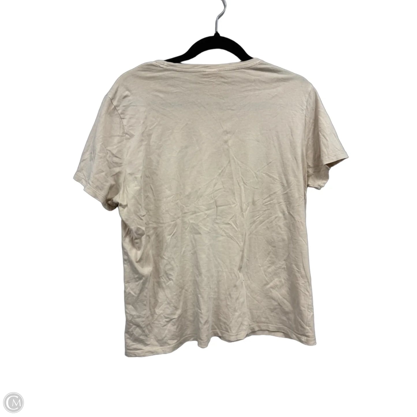 Top Short Sleeve Basic By H&m In Cream, Size: M