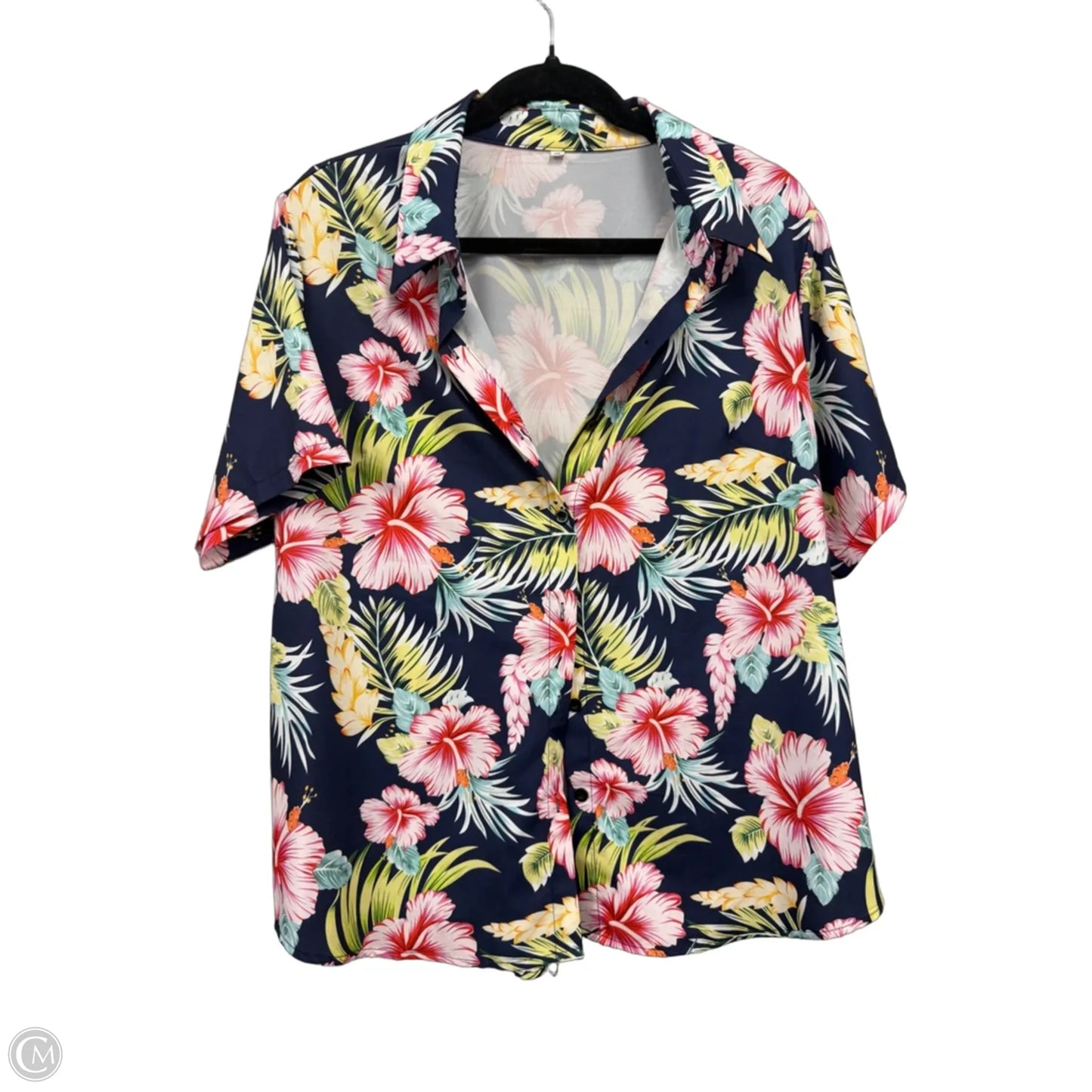 Top Short Sleeve By Clothes Mentor In Blue & Yellow, Size: Xl