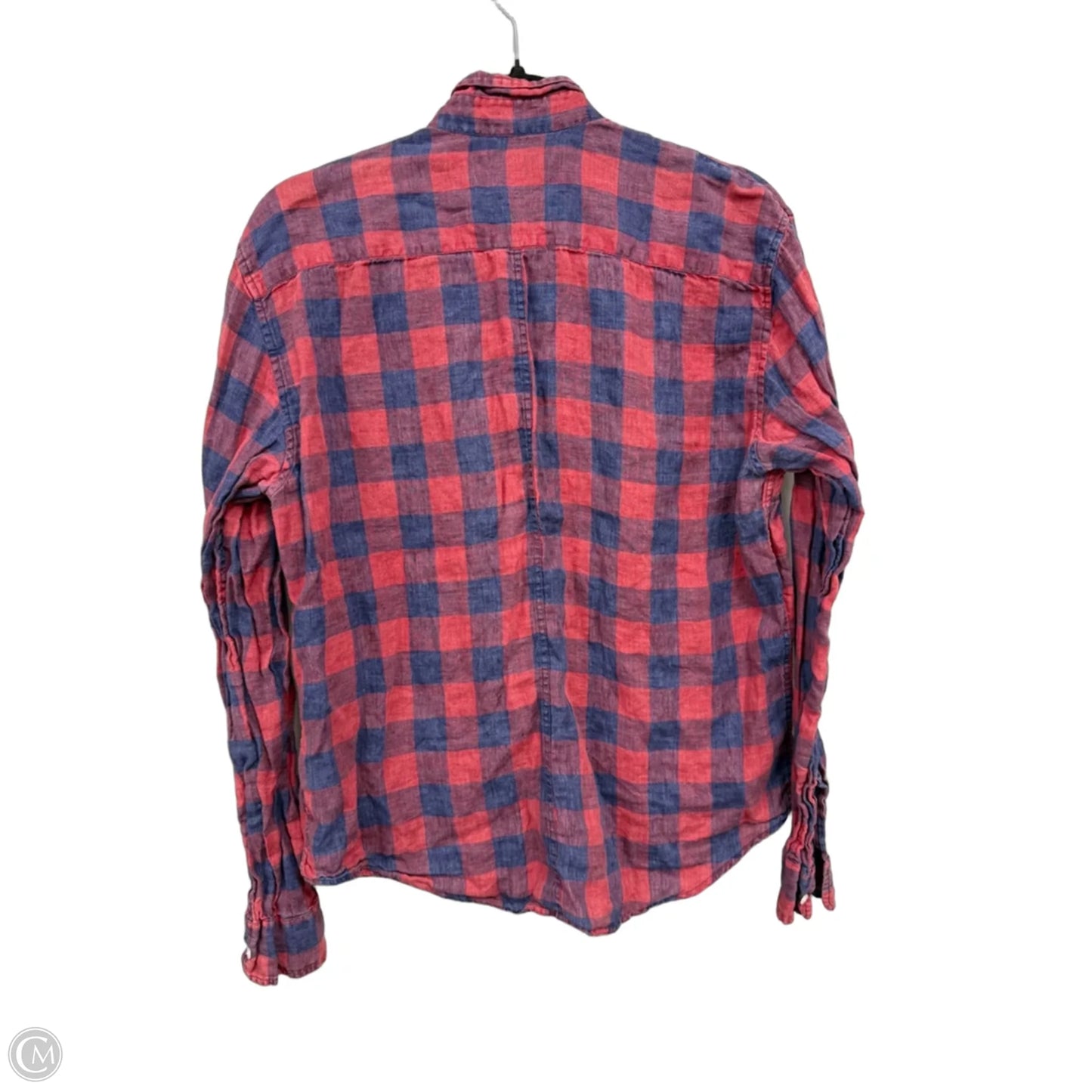 Blouse Long Sleeve By Frank And Eileen In Blue & Red, Size: S
