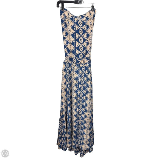 Dress Casual Maxi By Clothes Mentor In Blue & Cream, Size: L