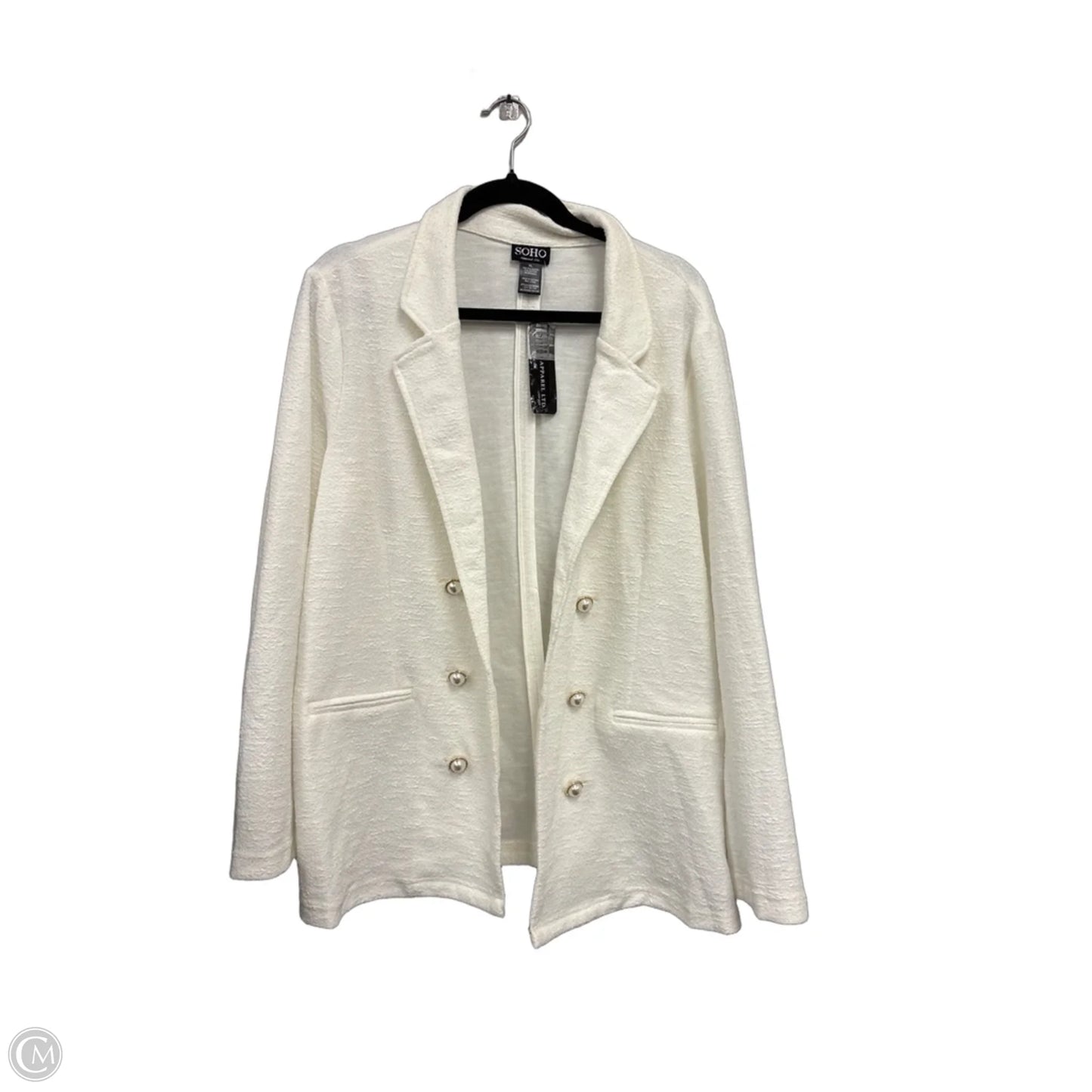 Blazer By Soho Apparel In Ivory, Size: Xl