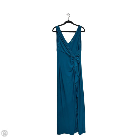 Dress Casual Maxi By Lauren By Ralph Lauren In Teal, Size: 14