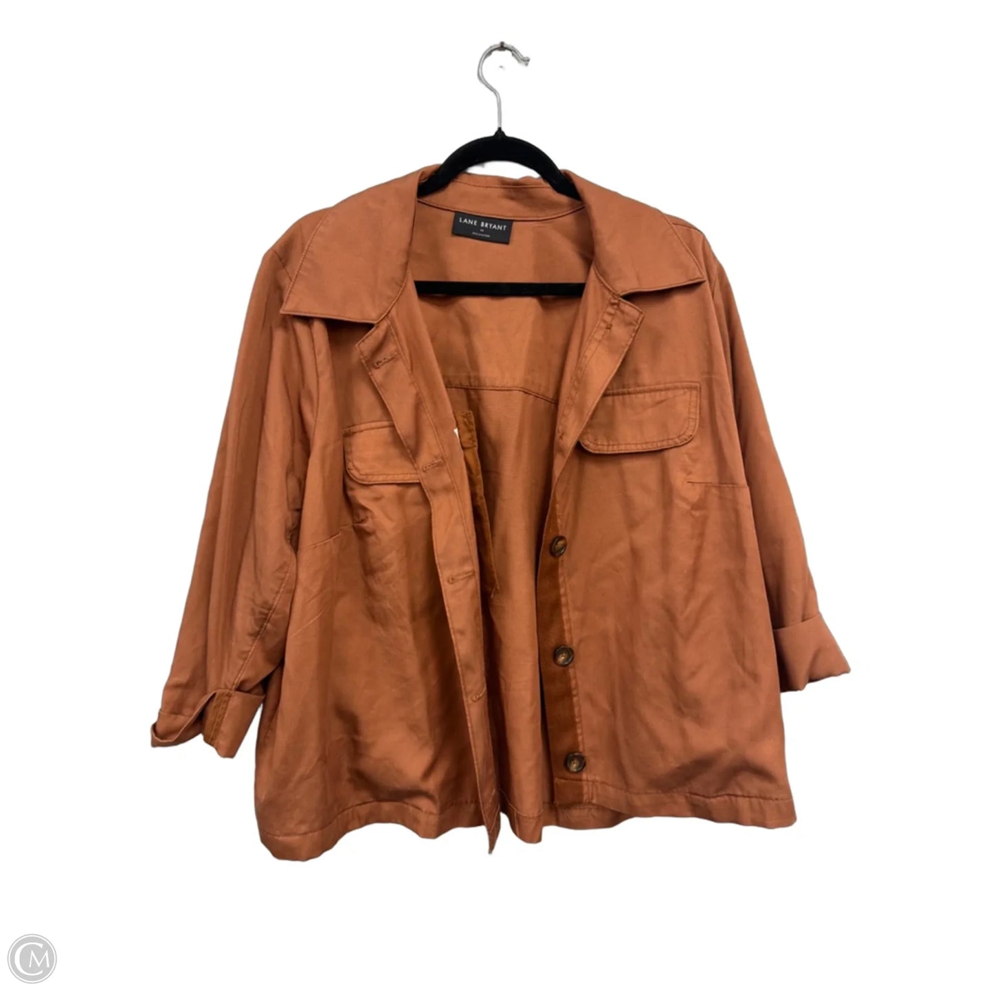 Jacket Shirt By Lane Bryant In Copper, Size: 14