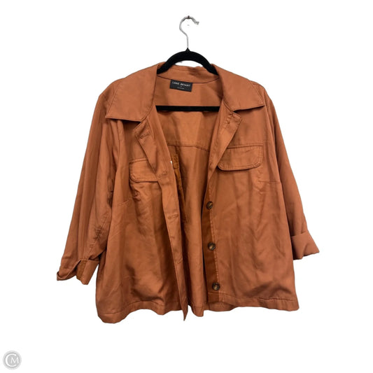 Jacket Shirt By Lane Bryant In Copper, Size: 14