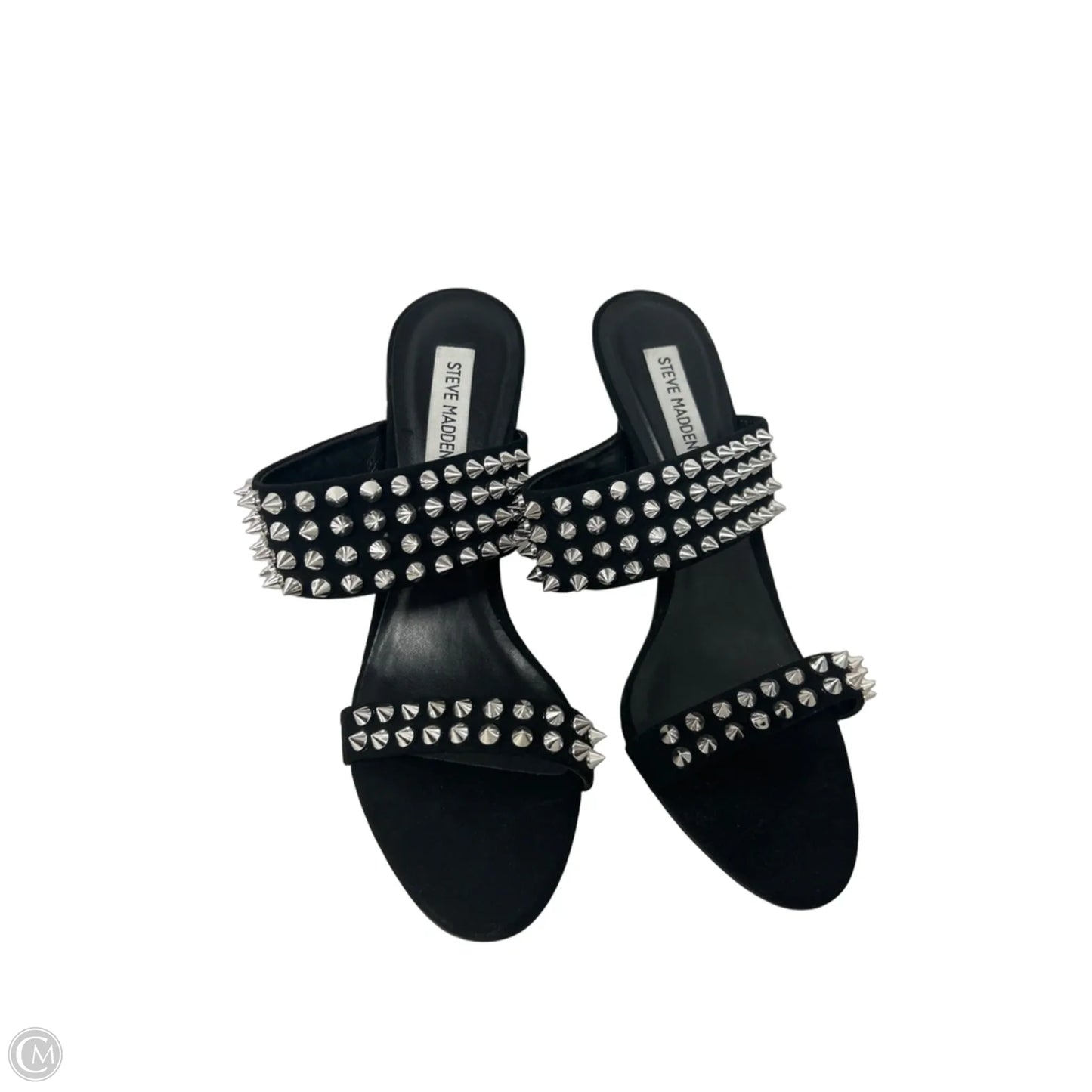 Shoes Heels Stiletto By Steve Madden In Black & Silver, Size: 9.5