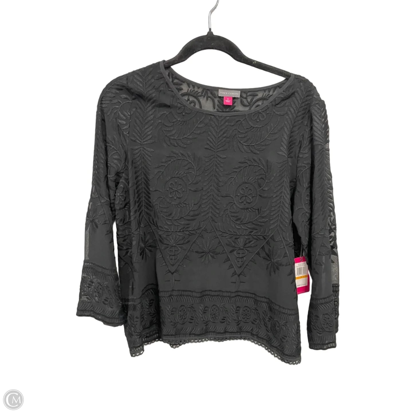 Blouse Long Sleeve By Vince Camuto In Black, Size: S