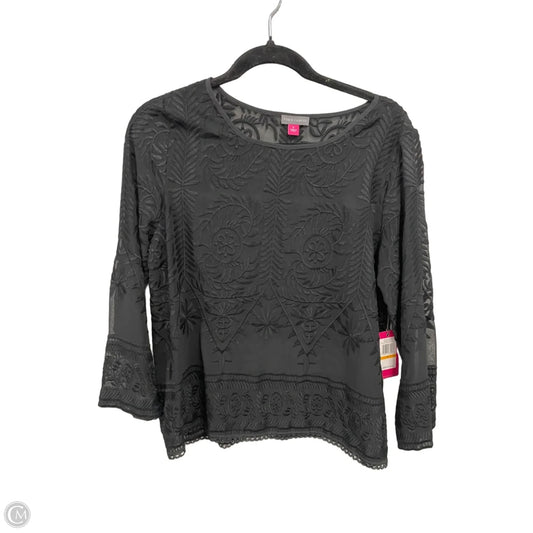 Blouse Long Sleeve By Vince Camuto In Black, Size: S