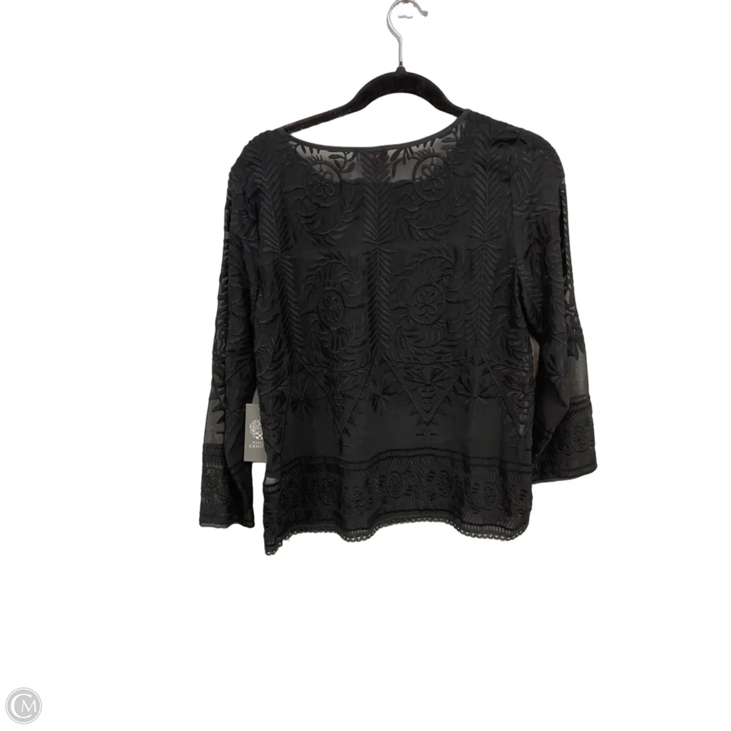 Blouse Long Sleeve By Vince Camuto In Black, Size: S