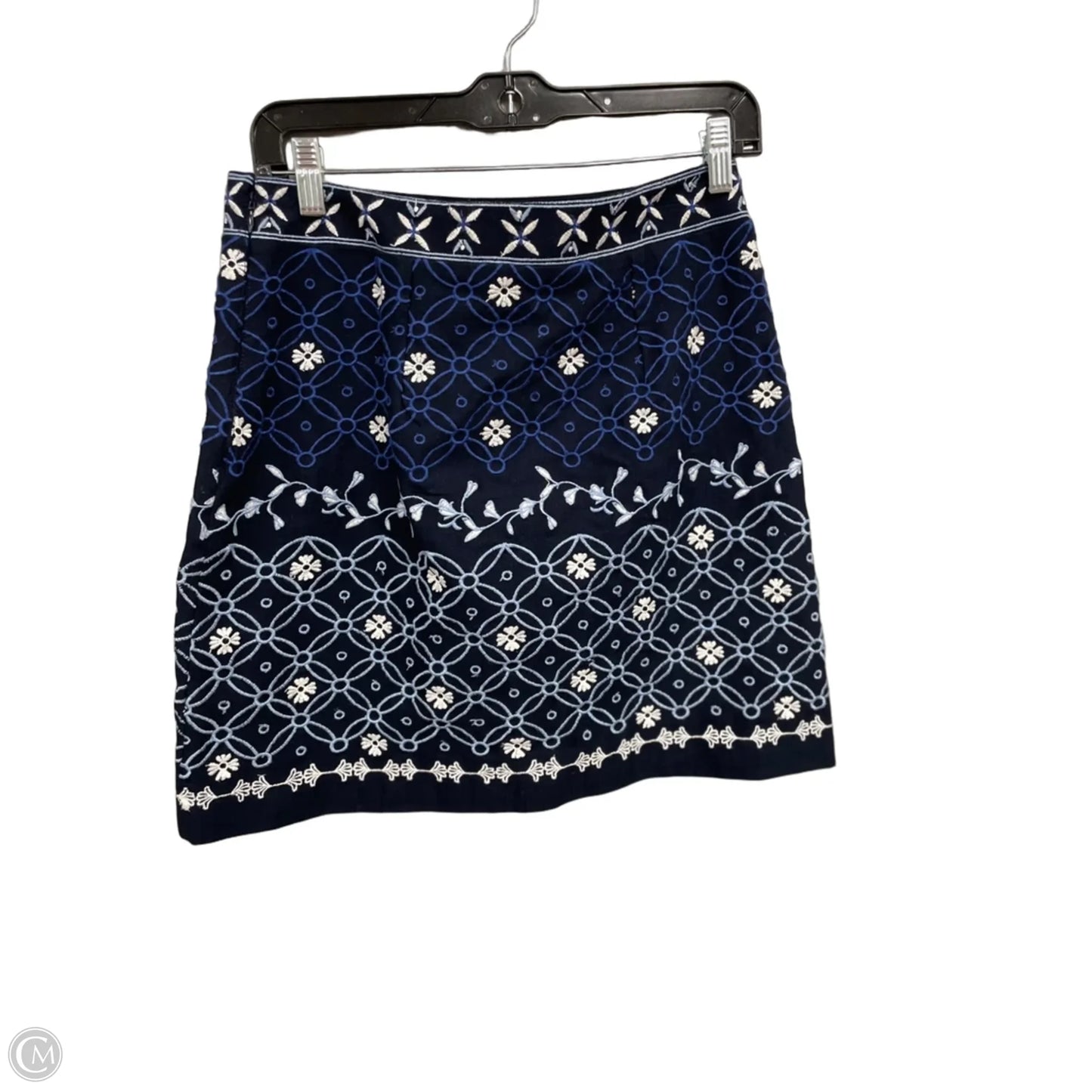 Skirt Mini & Short By Loft In Blue & White, Size: 4