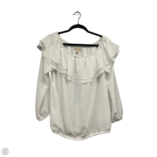 Blouse Long Sleeve By Michael By Michael Kors In White, Size: M