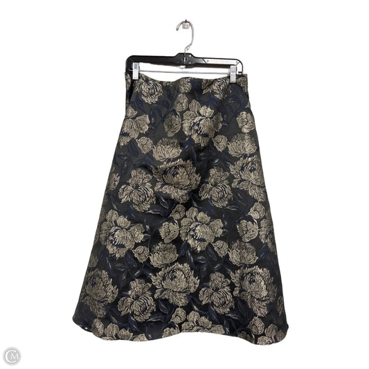 Skirt Midi By Ann Taylor In Black & Blue, Size: 12