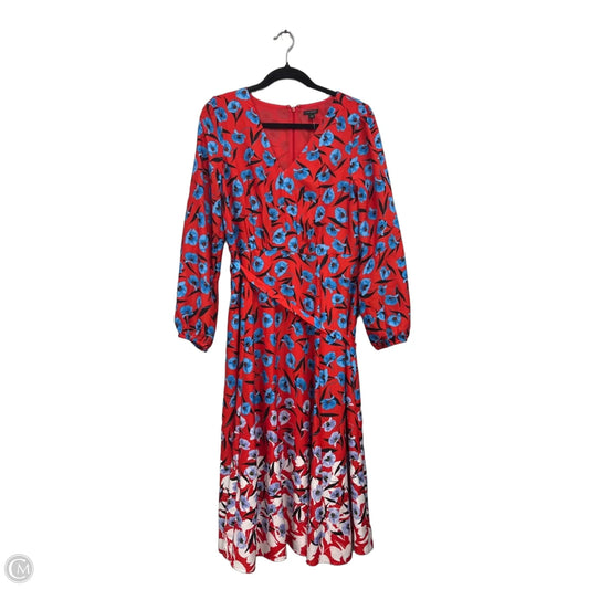 Dress Casual Maxi By Ann Taylor In Blue & Red, Size: 10