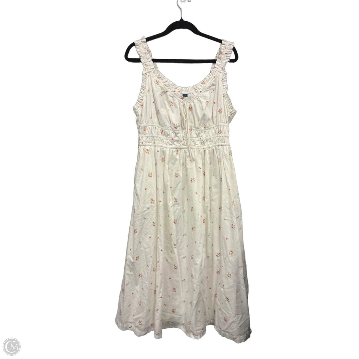 Dress Casual Maxi By Old Navy In White & Yellow, Size: Xl