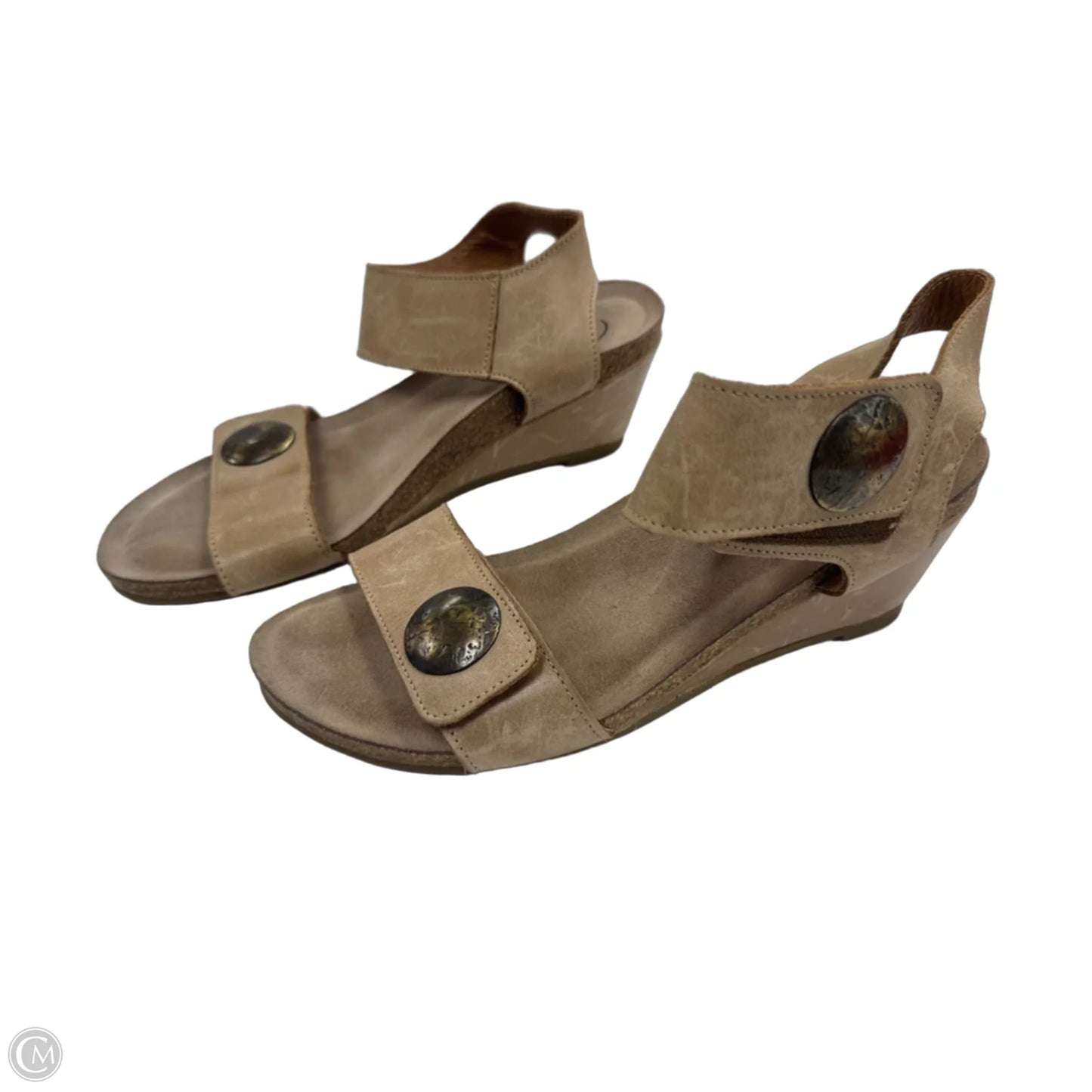 Sandals Heels Wedge By Taos In Tan, Size: 9.5