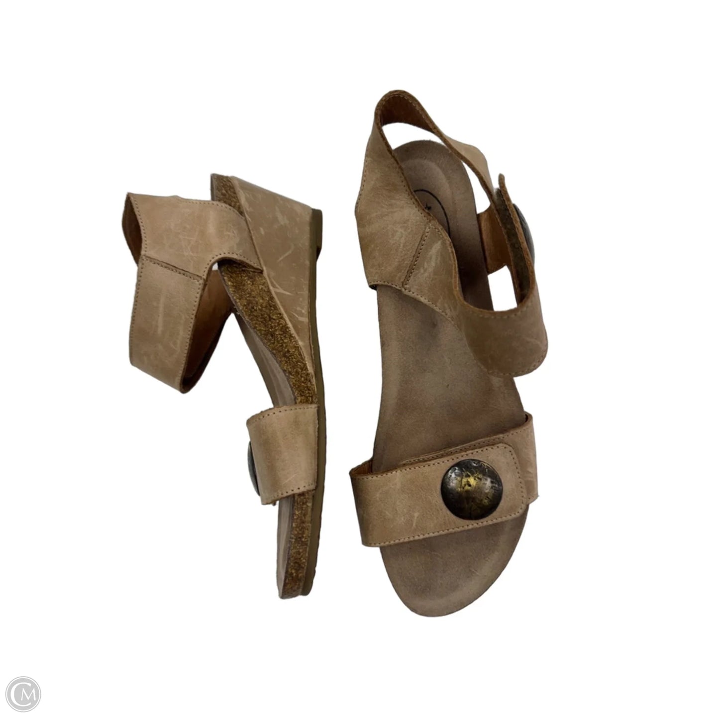 Sandals Heels Wedge By Taos In Tan, Size: 9.5