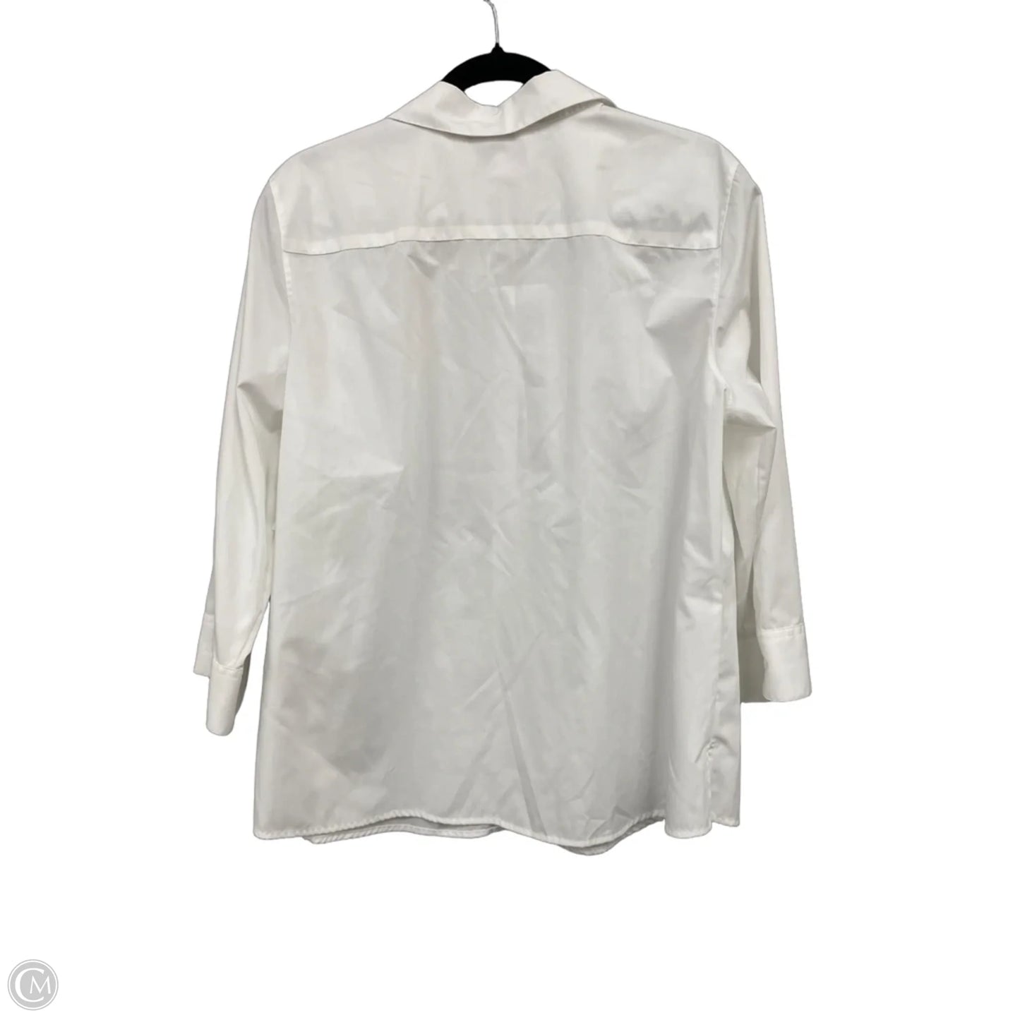 Blouse Long Sleeve By Foxcroft In White, Size: 16