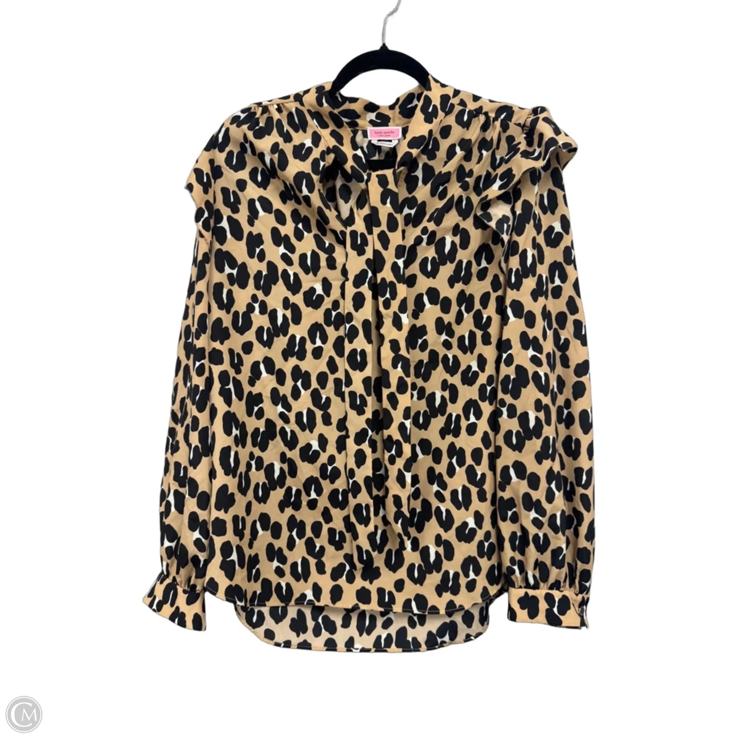 Blouse Designer By Kate Spade In Black & Tan, Size: Xl