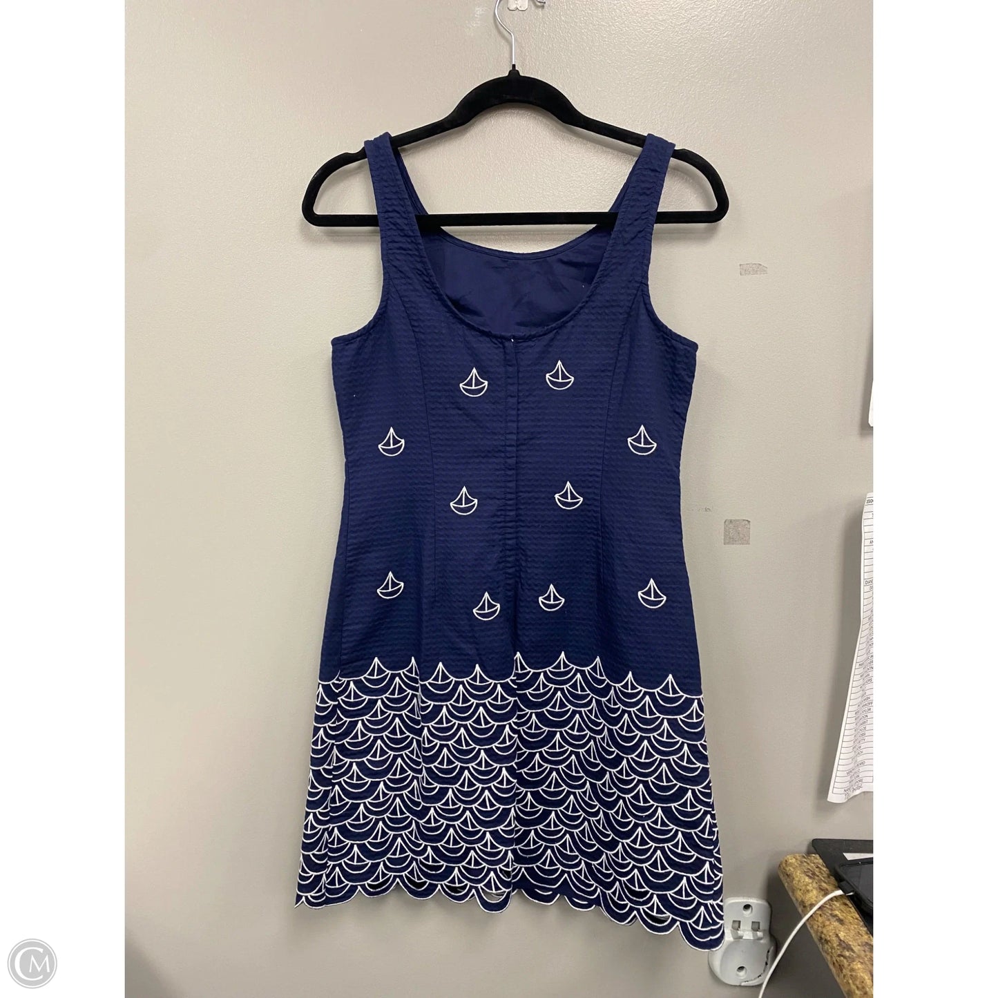 Dress Designer By Lilly Pulitzer In Blue & White, Size: 4