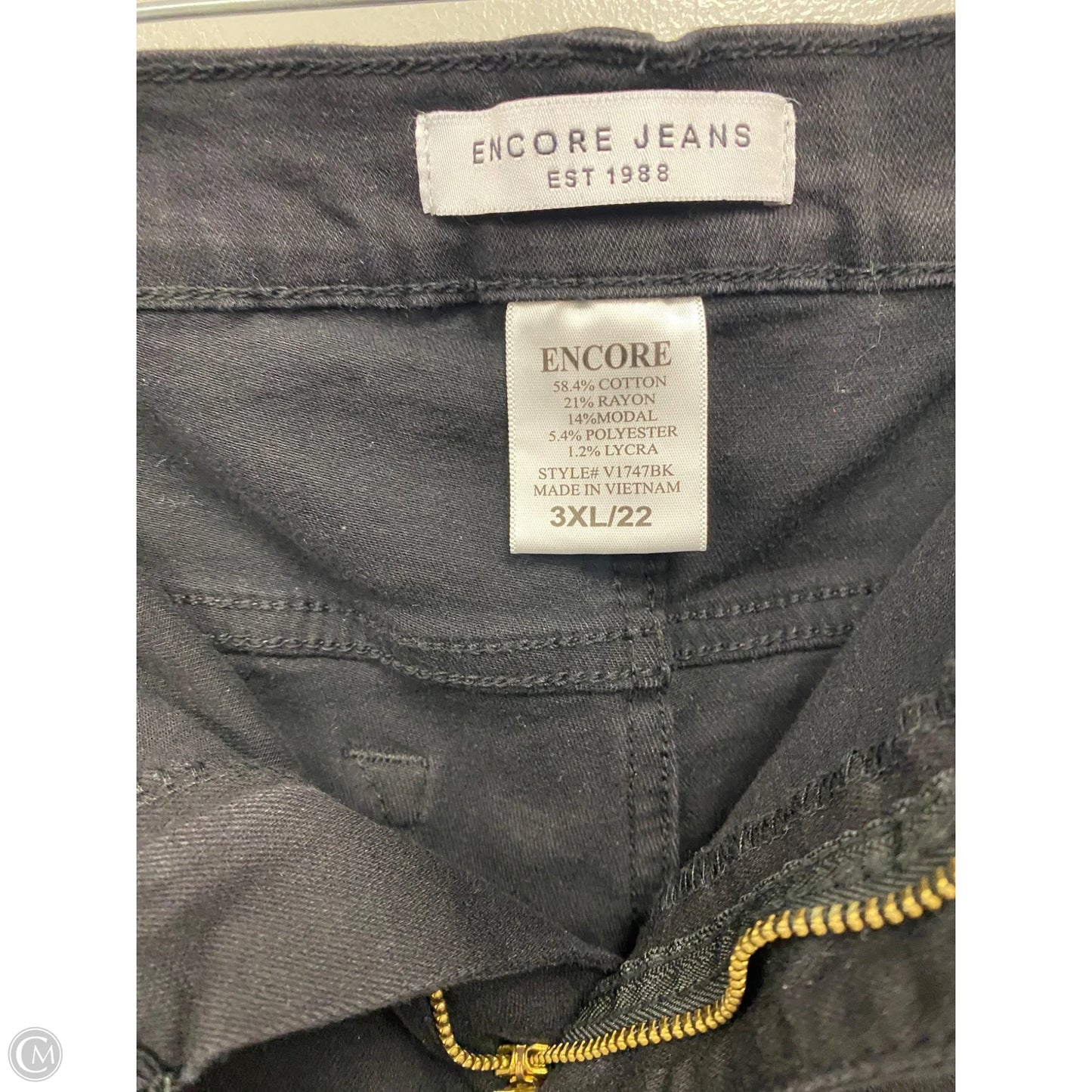 Jeans Straight By Clothes Mentor In Black Denim, Size: 3x