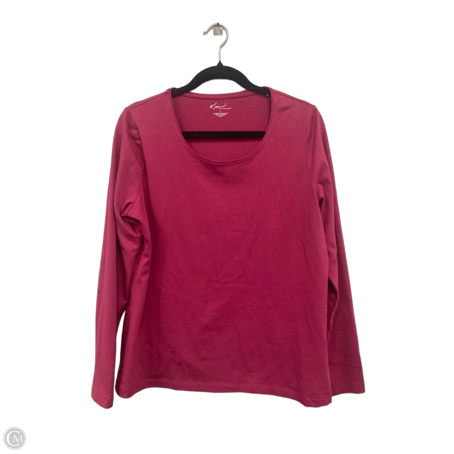 Top Long Sleeve By Kim Rogers In Pink, Size: L