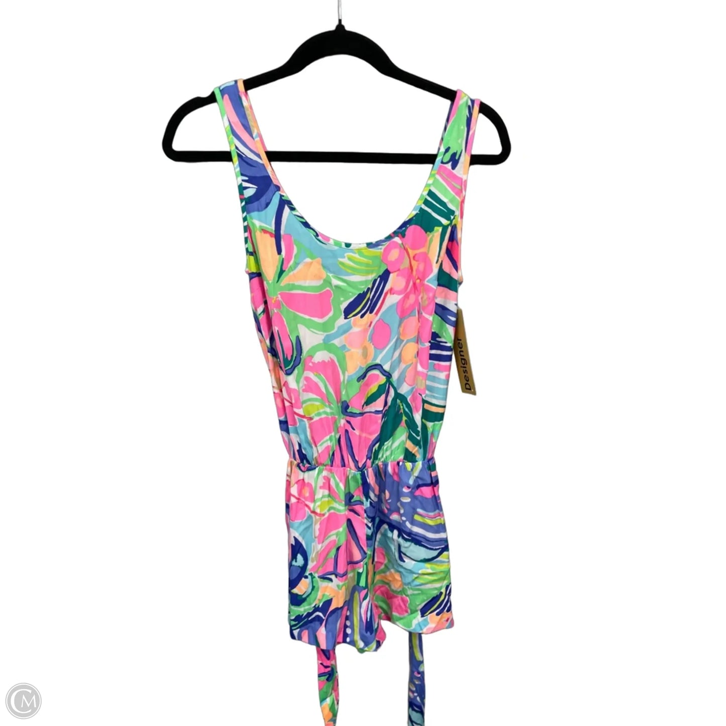 Romper Designer By Lilly Pulitzer In Green & Pink, Size: Xs
