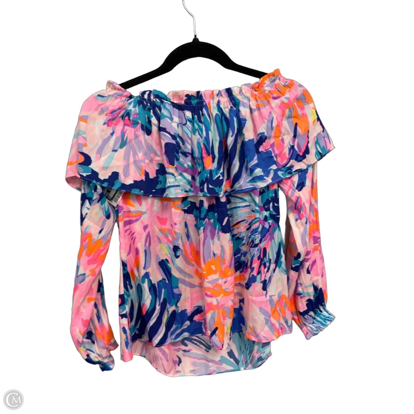Blouse Designer By Lilly Pulitzer In Blue & Pink, Size: Xs