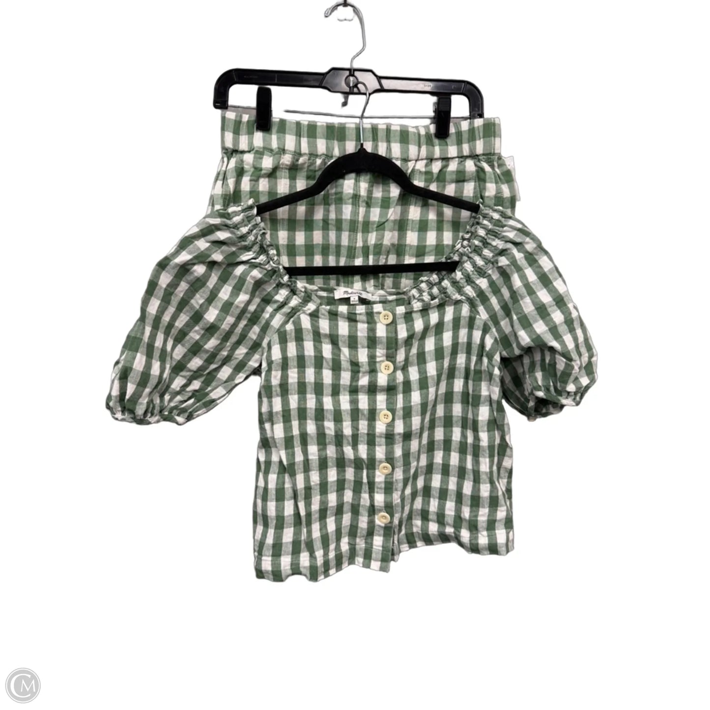 Shorts Set By Madewell In Green & White, Size: S
